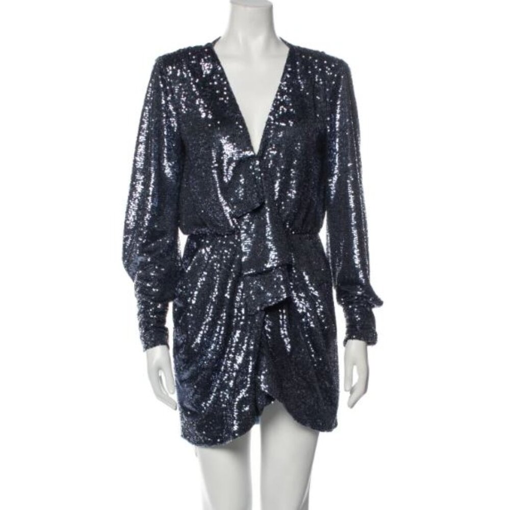 CINQ À SEPT Plunge Neckline Mini Dress